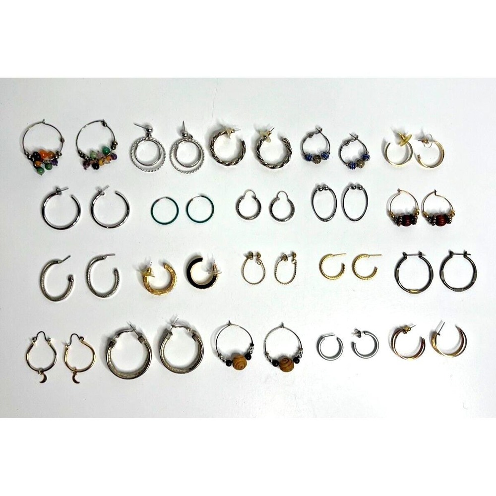 Lot 20 Pairs Mixed Style Drop Hoop Fashion Statement Pierced Earrings Retro Y2K